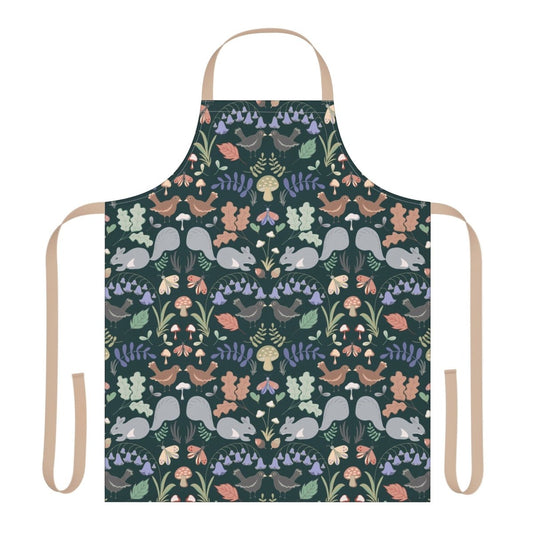 New Forest Inhabitants in Dark Green | Apron - Aprons - Piccolo Fiore Prints