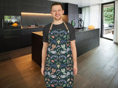 New Forest Inhabitants in Dark Green | Apron - Aprons - Piccolo Fiore Prints