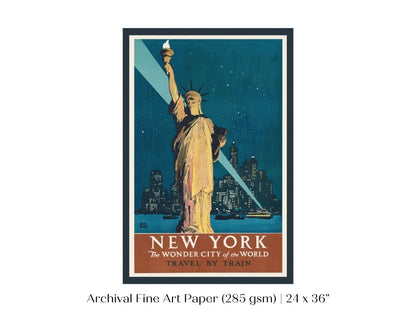 New York Travel By Train | P695 - Single Art Prints - Piccolo Fiore Prints