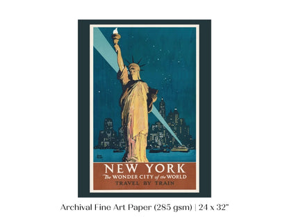 New York Travel By Train | P695 - Single Art Prints - Piccolo Fiore Prints