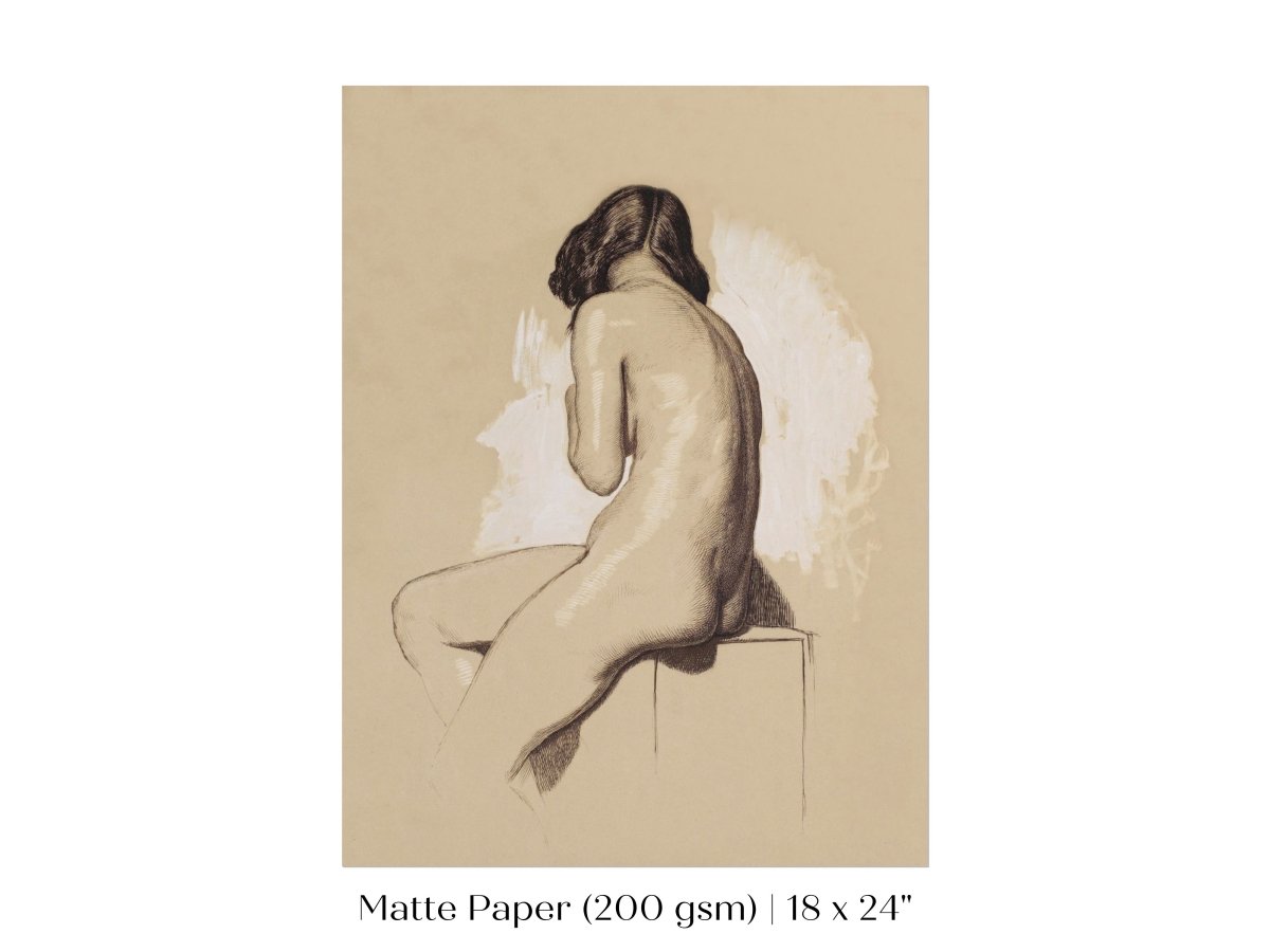 Nude Study From Behind | P143 - Single Art Prints - Piccolo Fiore Prints