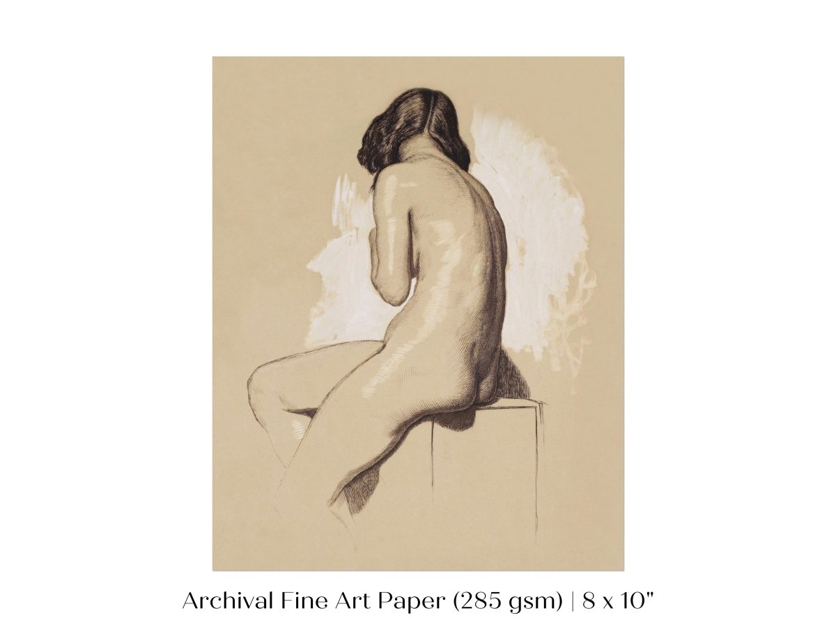 Nude Study From Behind | P143 - Single Art Prints - Piccolo Fiore Prints