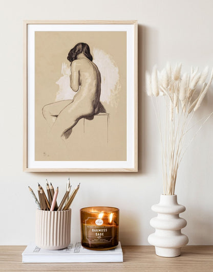 Nude Study From Behind | P143 - Single Art Prints - Piccolo Fiore Prints
