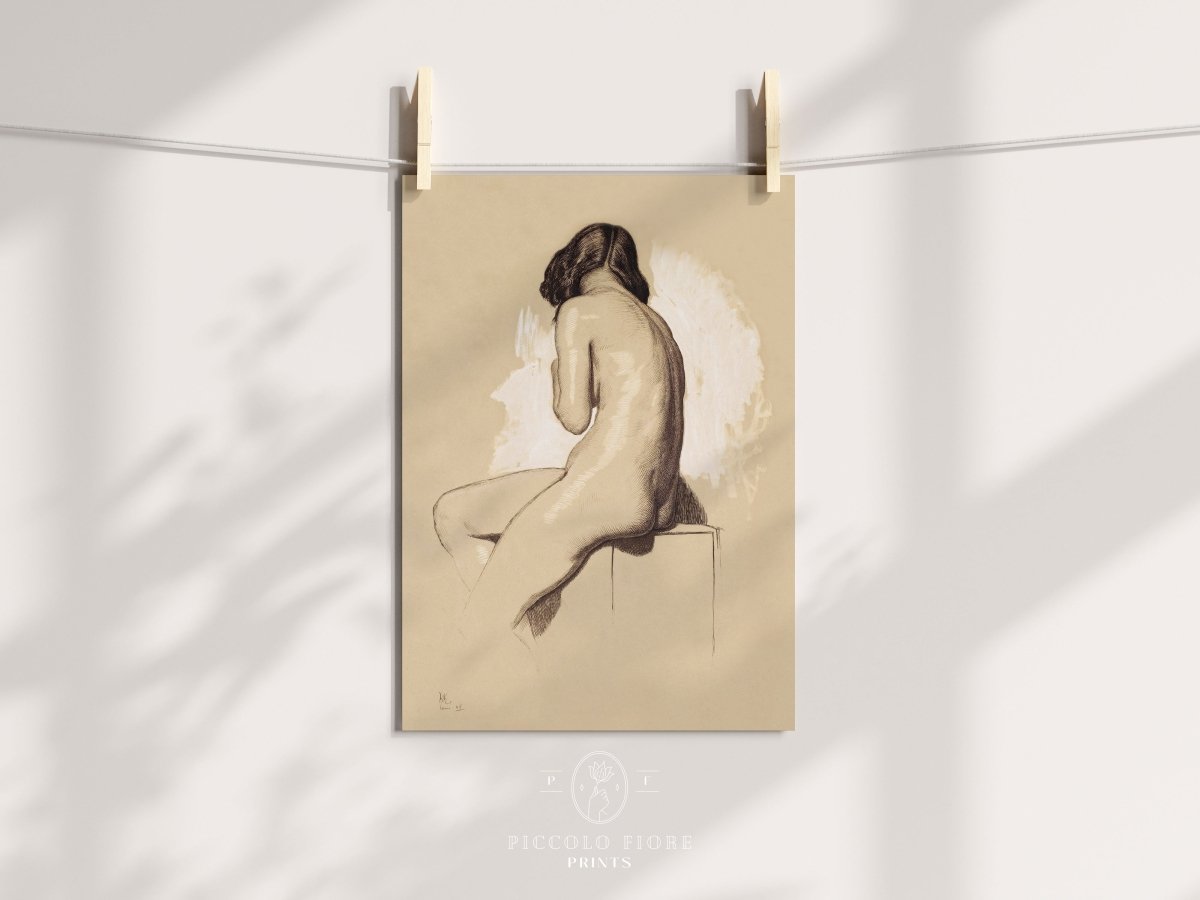 Nude Study From Behind | P143 - Single Art Prints - Piccolo Fiore Prints
