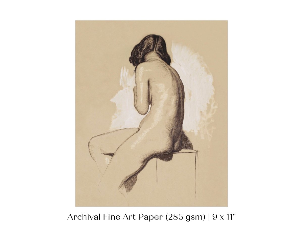 Nude Study From Behind | P143 - Single Art Prints - Piccolo Fiore Prints