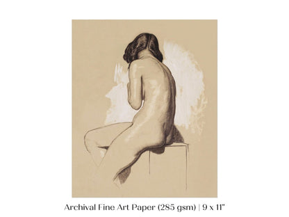 Nude Study From Behind | P143 - Single Art Prints - Piccolo Fiore Prints
