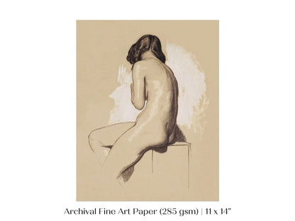 Nude Study From Behind | P143 - Single Art Prints - Piccolo Fiore Prints