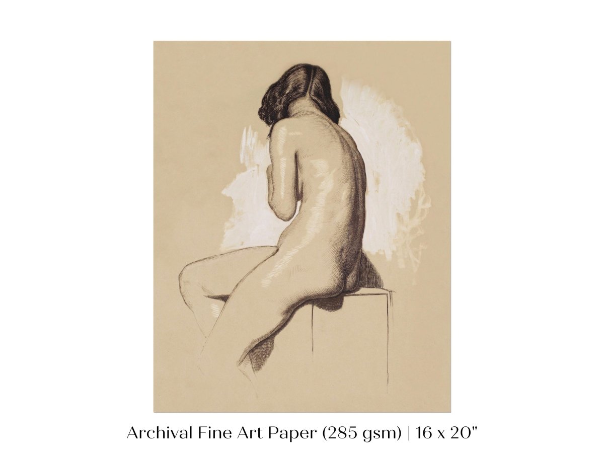 Nude Study From Behind | P143 - Single Art Prints - Piccolo Fiore Prints