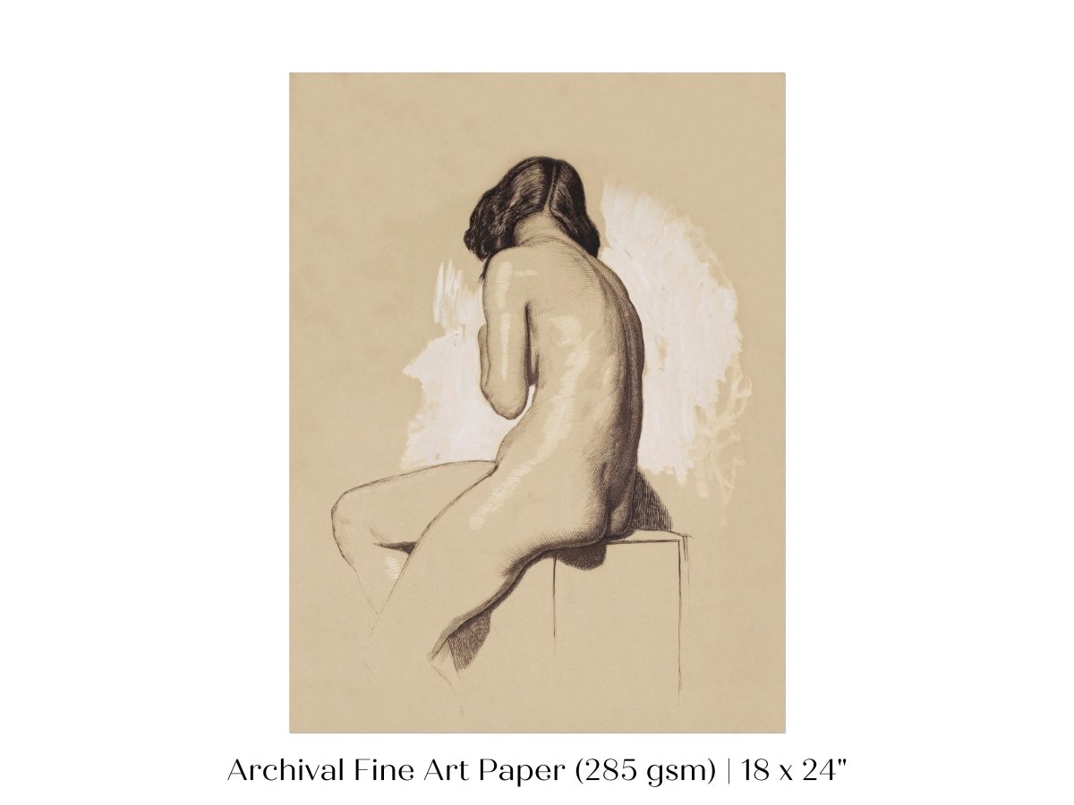 Nude Study From Behind | P143 - Single Art Prints - Piccolo Fiore Prints