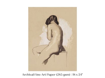Nude Study From Behind | P143 - Single Art Prints - Piccolo Fiore Prints