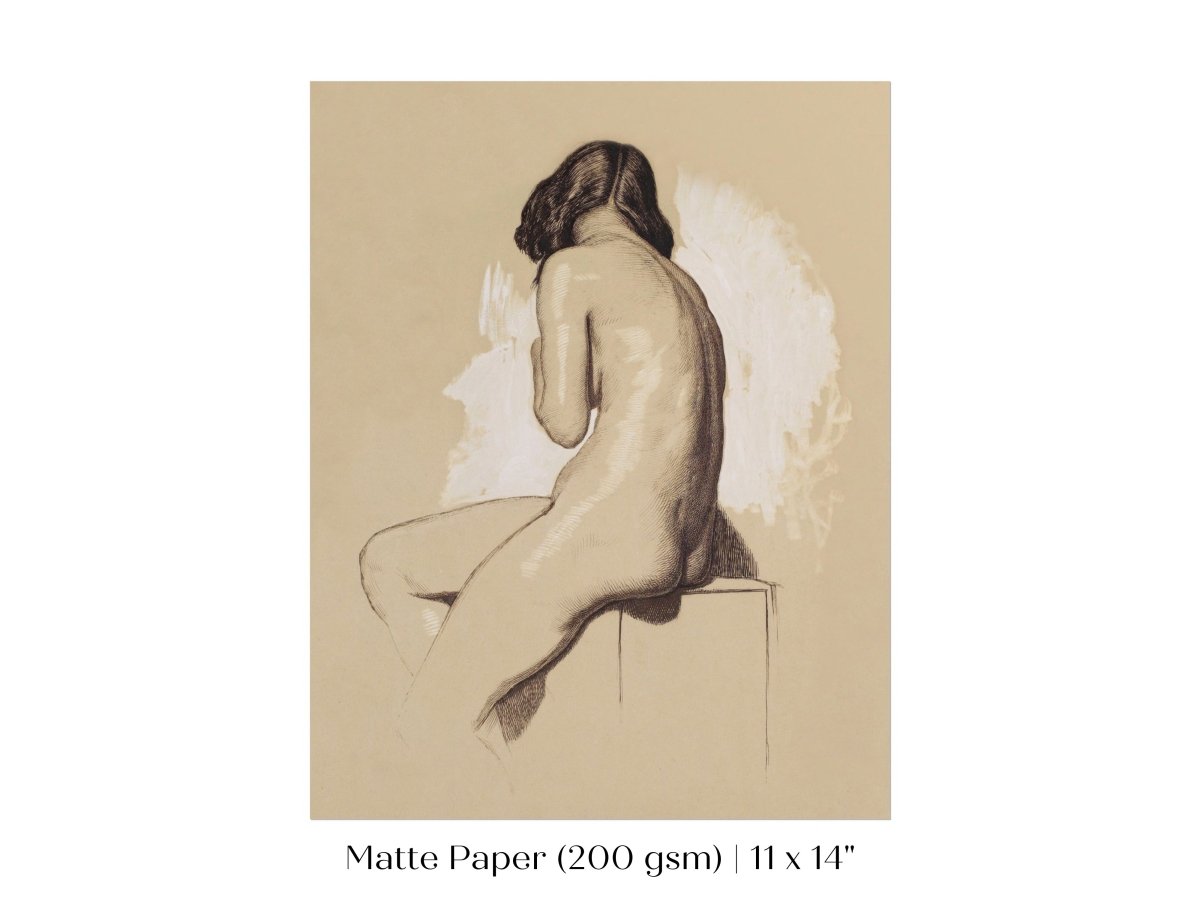 Nude Study From Behind | P143 - Single Art Prints - Piccolo Fiore Prints