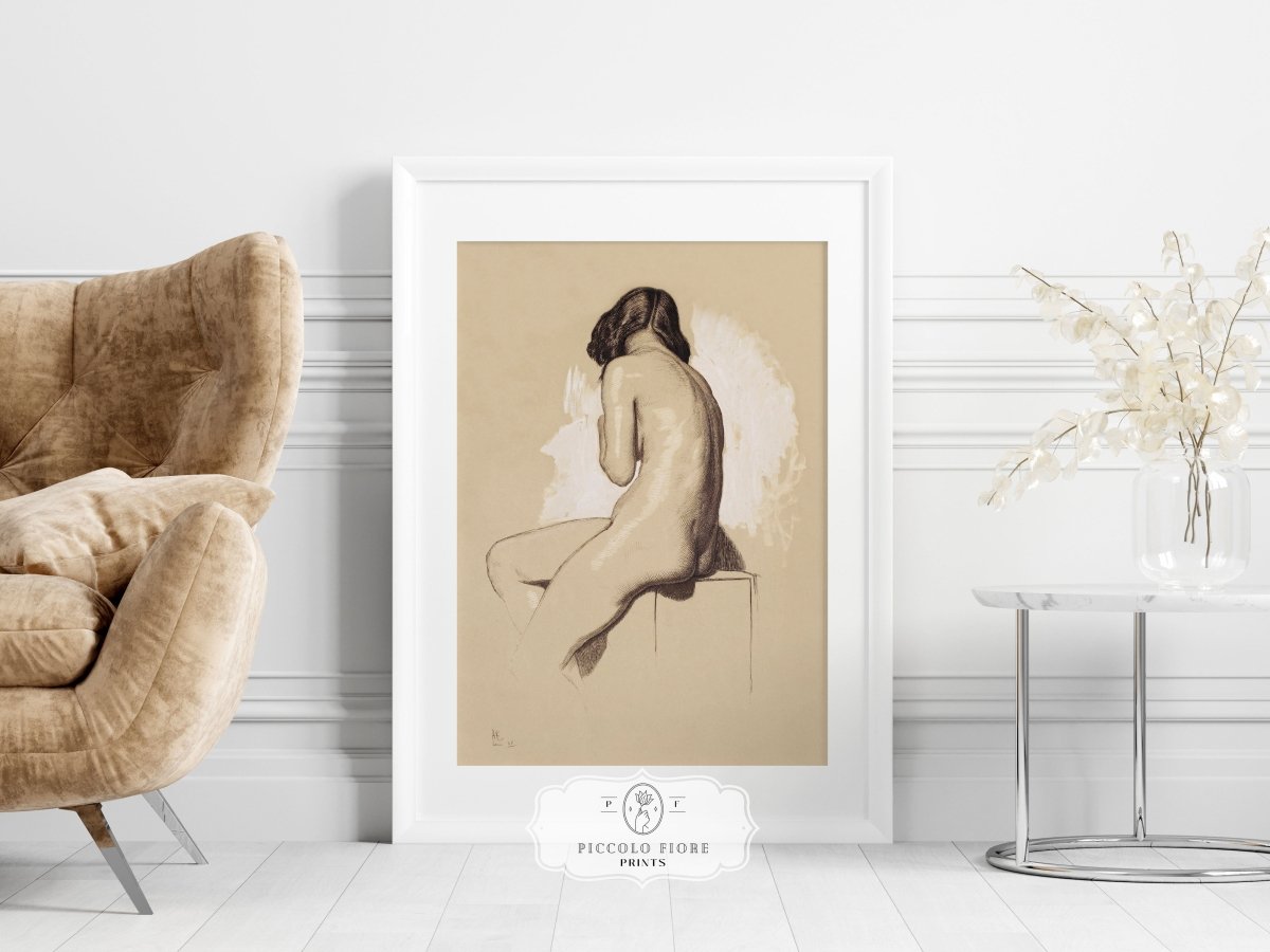 Nude Study From Behind | P143 - Single Art Prints - Piccolo Fiore Prints