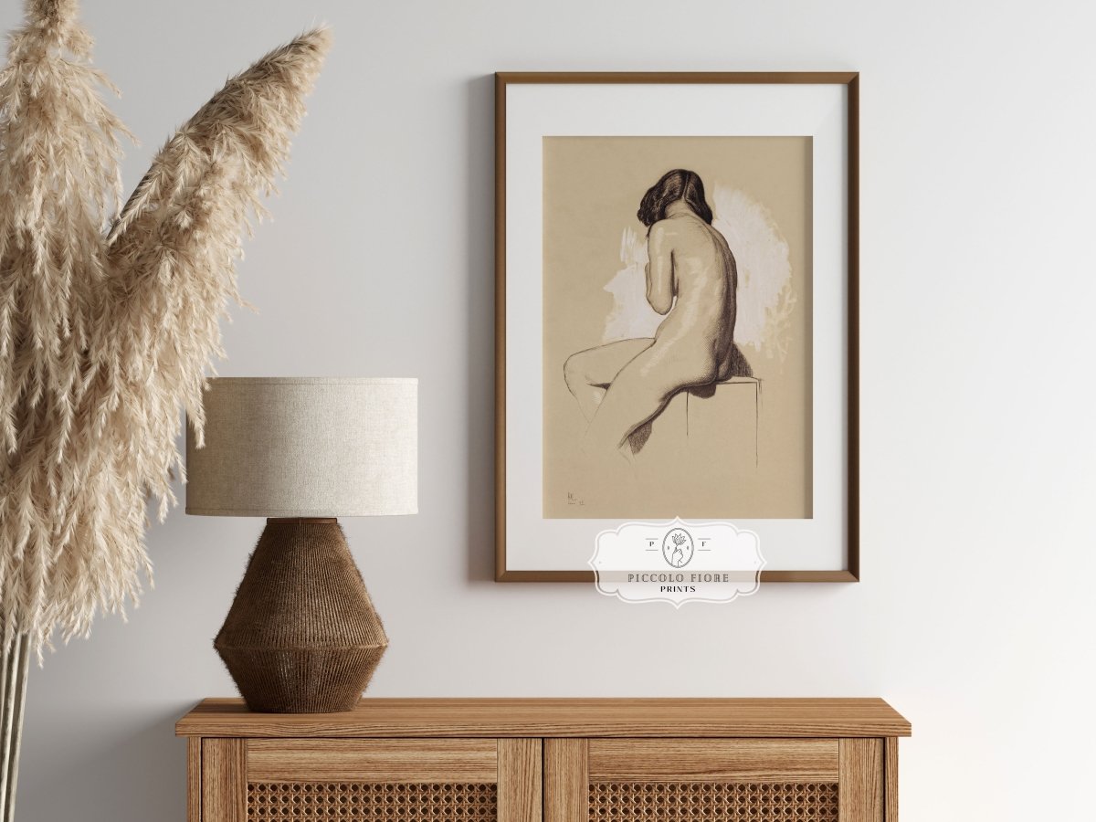 Nude Study From Behind | P143 - Single Art Prints - Piccolo Fiore Prints
