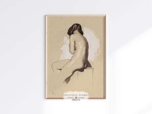 Nude Study From Behind | P143 - Single Art Prints - Piccolo Fiore Prints