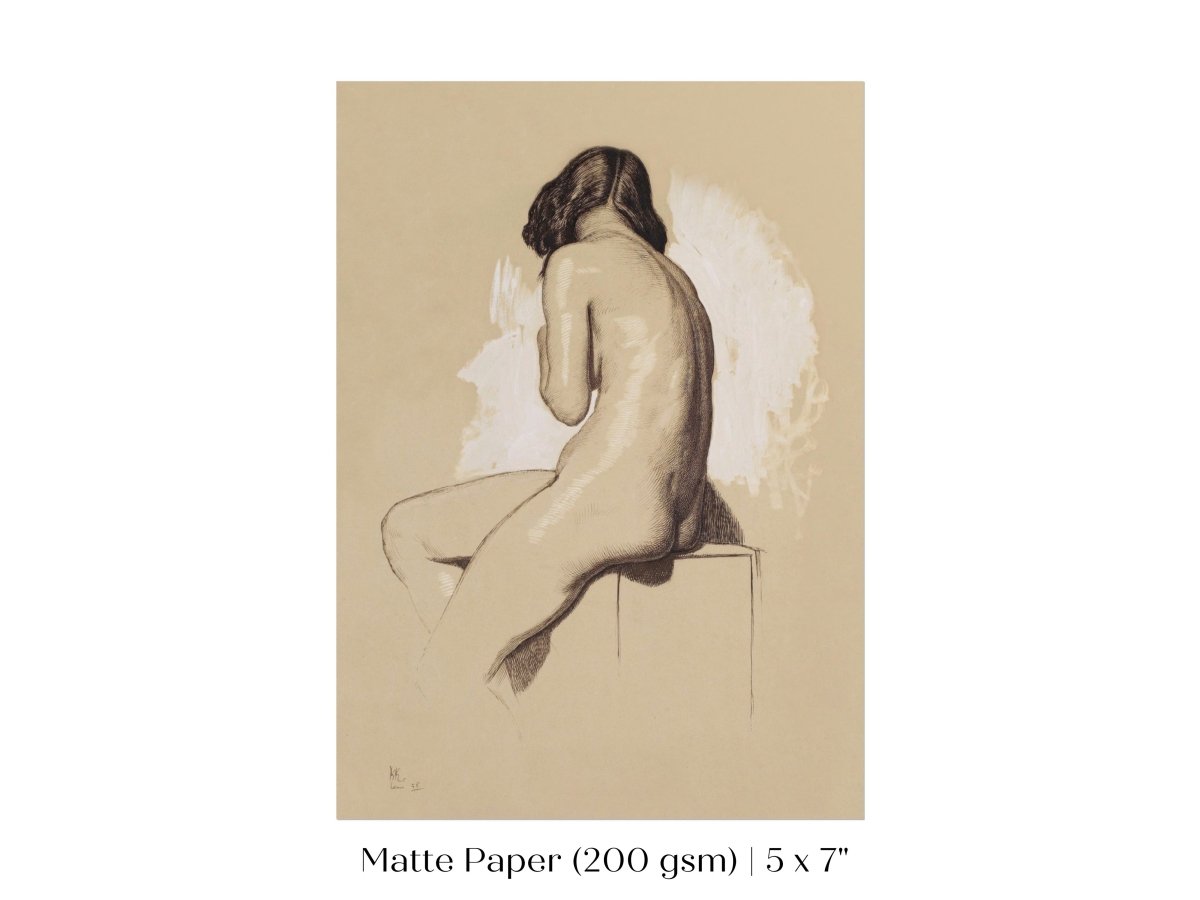 Nude Study From Behind | P143 - Single Art Prints - Piccolo Fiore Prints