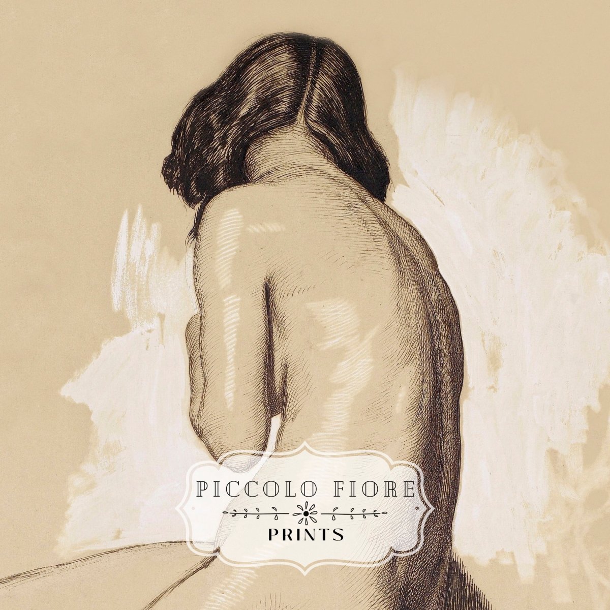 Nude Study From Behind | P143 - Single Art Prints - Piccolo Fiore Prints