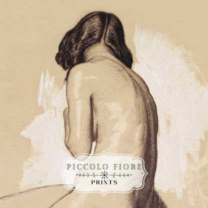 Nude Study From Behind | P143 - Single Art Prints - Piccolo Fiore Prints