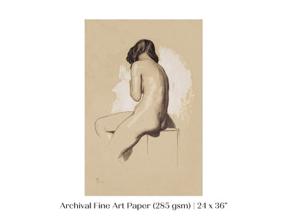 Nude Study From Behind | P143 - Single Art Prints - Piccolo Fiore Prints