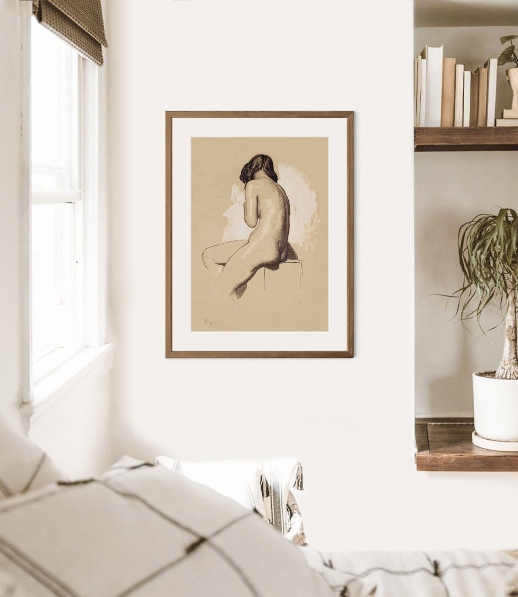 Nude Study From Behind | P143 - Single Art Prints - Piccolo Fiore Prints
