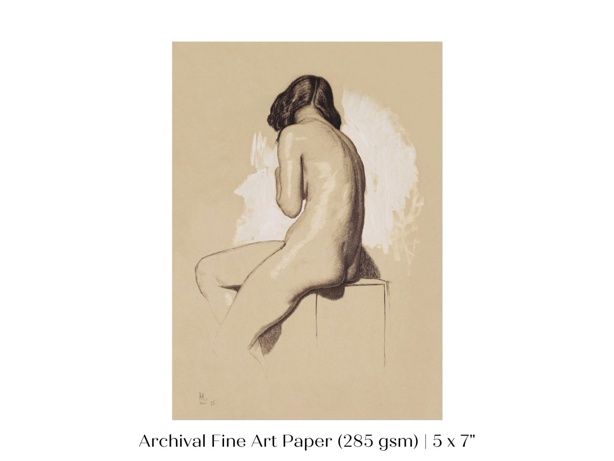 Nude Study From Behind | P143 - Single Art Prints - Piccolo Fiore Prints