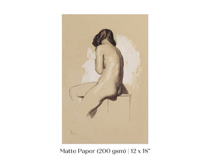Nude Study From Behind | P143 - Single Art Prints - Piccolo Fiore Prints