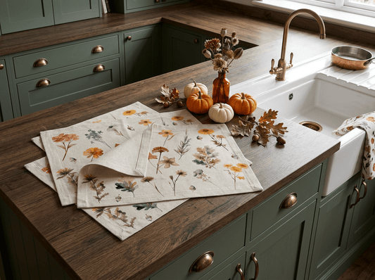 Oak and Blossom | Set of 2 Linen Placemats - Linen Placemats - Piccolo Fiore Prints