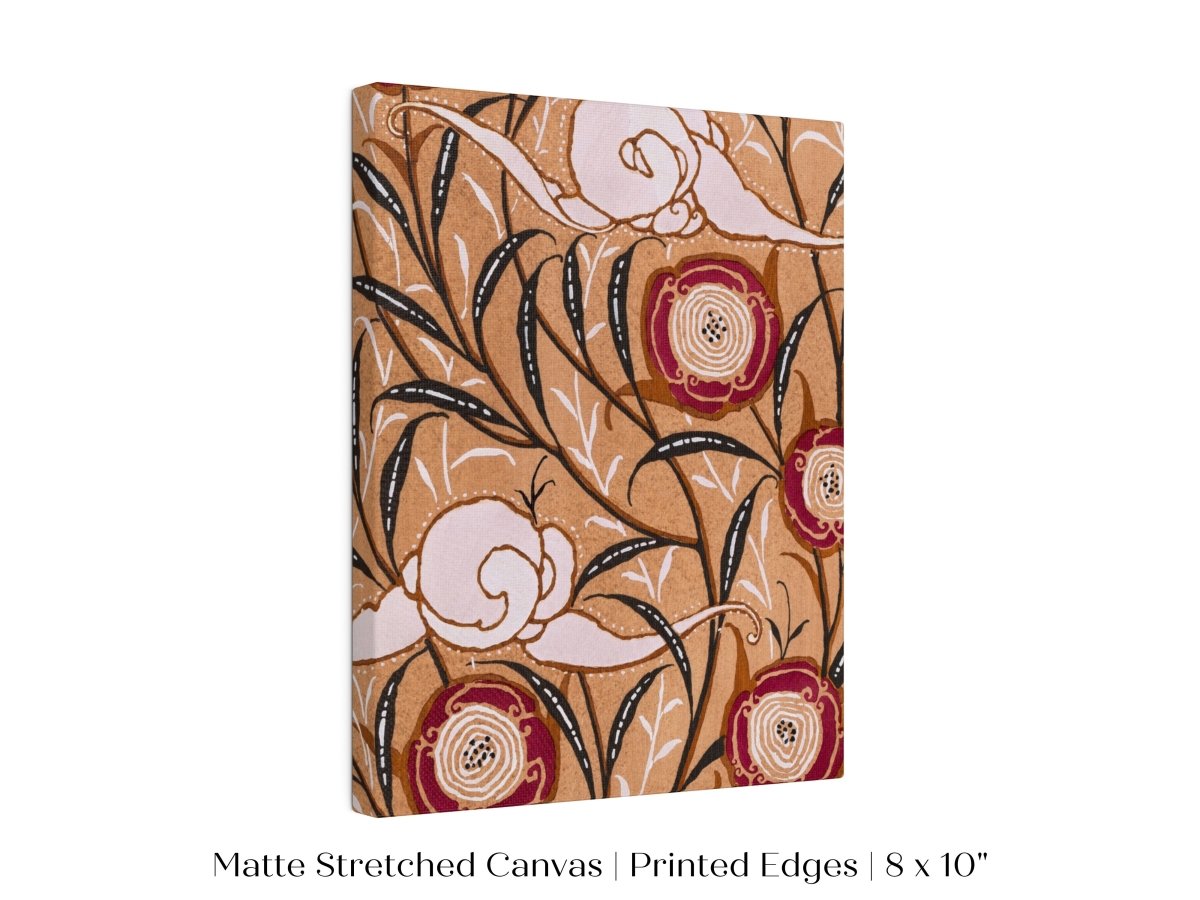 Oriental Art Nouveau Textile Stencil | P260 - Single Art Prints - Piccolo Fiore Prints