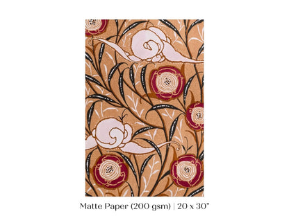 Oriental Art Nouveau Textile Stencil | P260 - Single Art Prints - Piccolo Fiore Prints