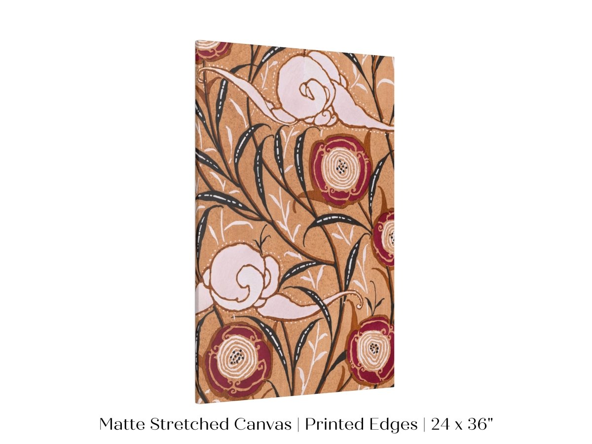Oriental Art Nouveau Textile Stencil | P260 - Single Art Prints - Piccolo Fiore Prints