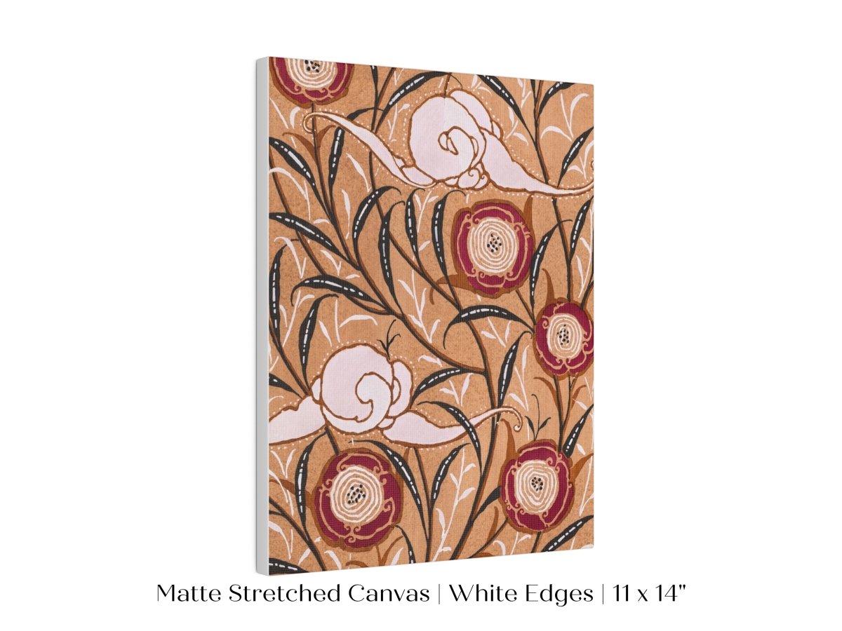 Oriental Art Nouveau Textile Stencil | P260 - Single Art Prints - Piccolo Fiore Prints