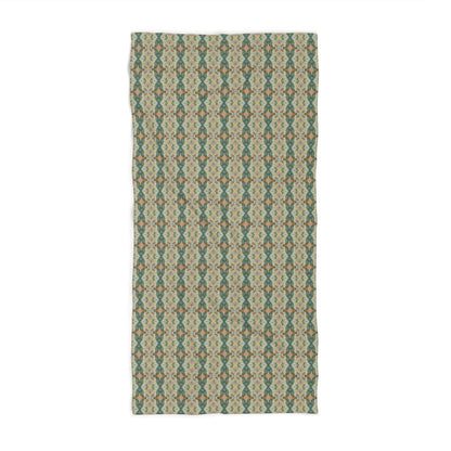 Ortensia Retro Floral Damask Stripe in Muted Green | Bath Towel - Bath Towel - Piccolo Fiore Prints