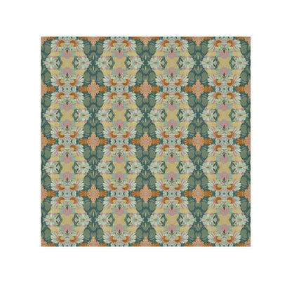 Ortensia Retro Floral Damask Stripe in Muted Green | Face Towel - Face Towel - Piccolo Fiore Prints