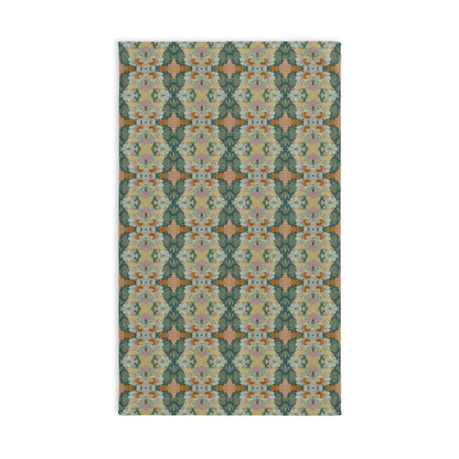Ortensia Retro Floral Damask Stripe in Muted Green | Hand Towel - Hand Towel - Piccolo Fiore Prints