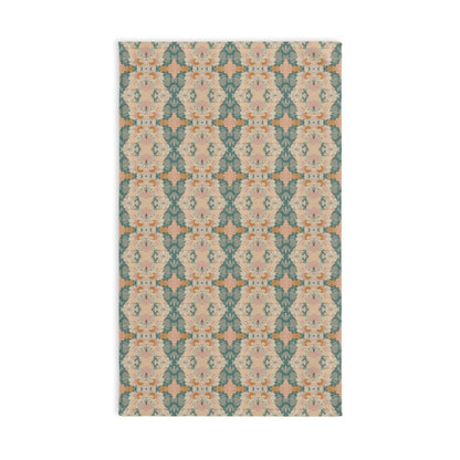 Ortensia Retro Floral Damask Stripe in Pink and Pistacchio Green | Hand Towel - Hand Towel - Piccolo Fiore Prints