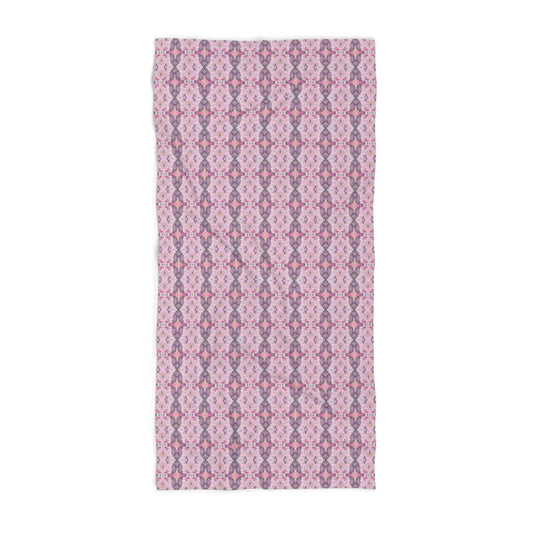 Ortensia Retro Floral Damask Stripe in Pink and Purple | Beach Towel - Beach Towel - Piccolo Fiore Prints