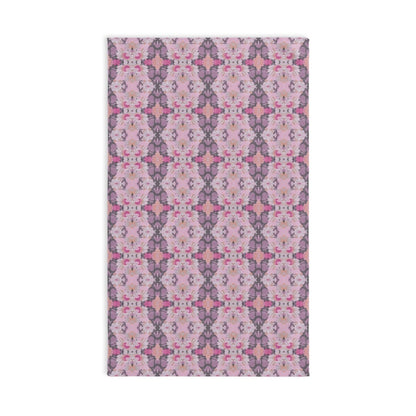 Ortensia Retro Floral Damask Stripe in Pink and Purple | Hand Towel - Hand Towel - Piccolo Fiore Prints