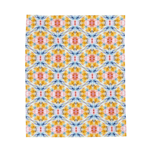 Oval Floral Bloom | Minky Throw Blanket - Minky Throw Blanket - Piccolo Fiore Prints
