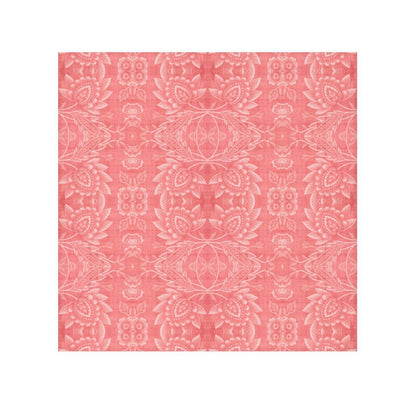 Paloma Floral Damask Stripe in Coral Red | Face Towel - Face Towel - Piccolo Fiore Prints