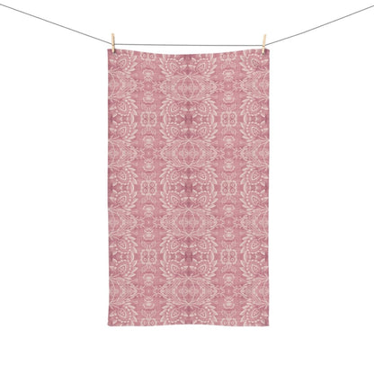 Paloma Floral Damask Stripe in Dusky Rose Pink and White | Hand Towel - Hand Towel - Piccolo Fiore Prints