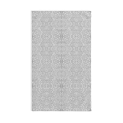 Paloma Floral Damask Stripe in Light Grey and White | Hand Towel - Hand Towel - Piccolo Fiore Prints