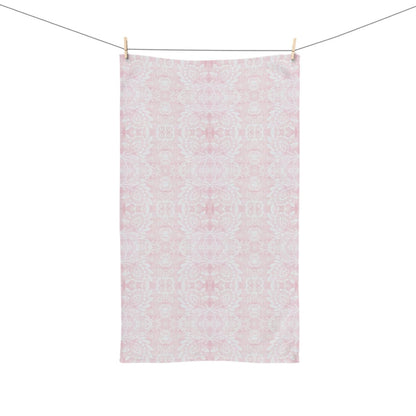 Paloma Floral Damask Stripe in Light Pink and White | Hand Towel - Hand Towel - Piccolo Fiore Prints
