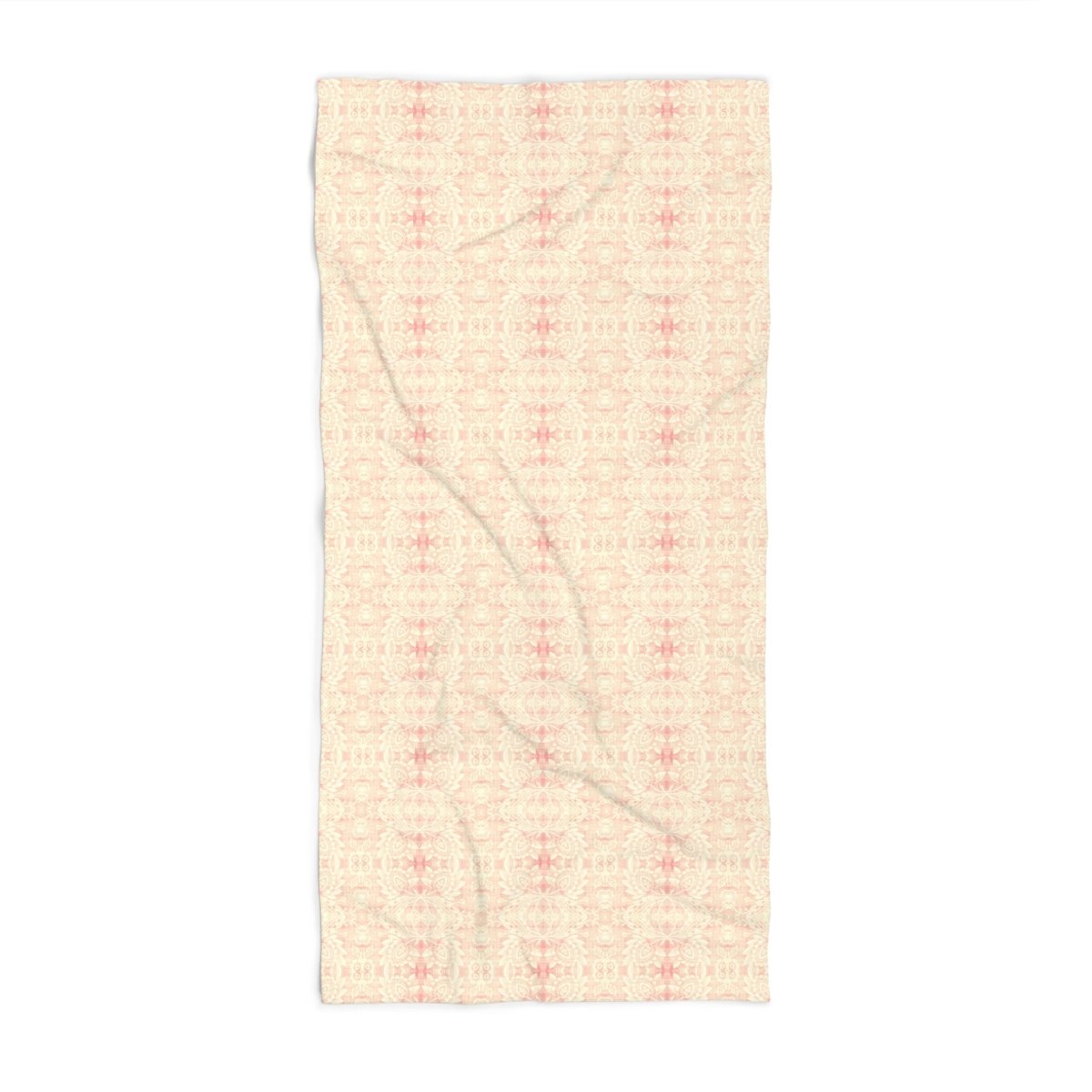 Paloma Floral Damask Stripe in Pink and Cream | Bath Towel - Bath Towel - Piccolo Fiore Prints