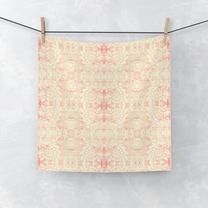 Paloma Floral Damask Stripe in Pink and Cream | Face Towel - Face Towel - Piccolo Fiore Prints