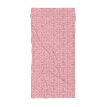 Paloma Floral Damask Stripe in Rose Pink and Cream | Beach Towel - Beach Towel - Piccolo Fiore Prints