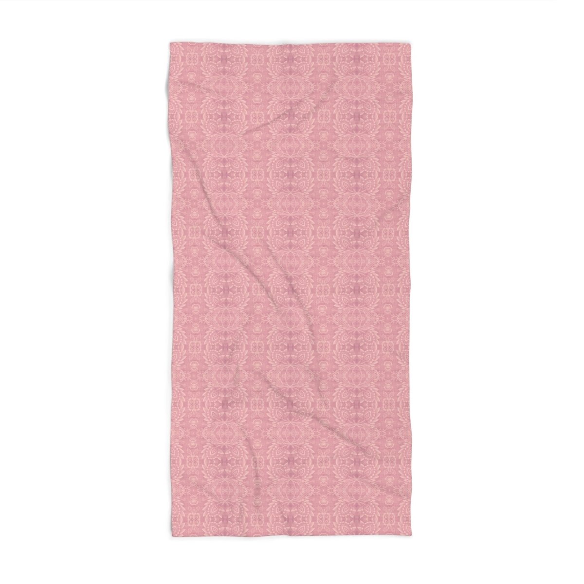 Paloma Floral Damask Stripe in Rose Pink and Cream | Beach Towel - Beach Towel - Piccolo Fiore Prints
