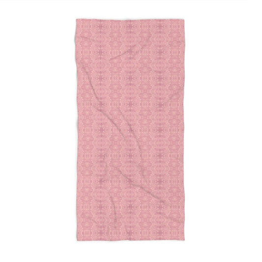 Paloma Floral Damask Stripe in Rose Pink and Cream | Beach Towel - Beach Towel - Piccolo Fiore Prints