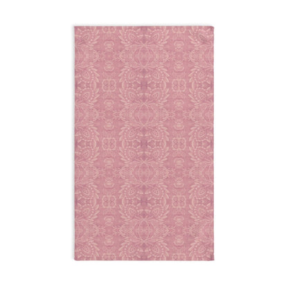 Paloma Floral Damask Stripe in Rose Pink and Cream | Hand Towel - Hand Towel - Piccolo Fiore Prints