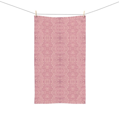 Paloma Floral Damask Stripe in Rose Pink and Cream | Hand Towel - Hand Towel - Piccolo Fiore Prints