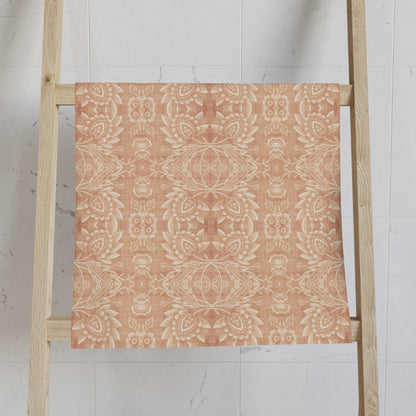Paloma Floral Damask Stripe in Tan and Cream | Hand Towel - Hand Towel - Piccolo Fiore Prints
