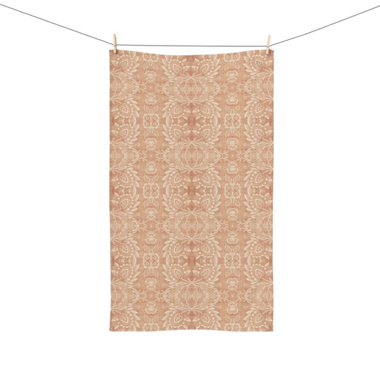 Paloma Floral Damask Stripe in Tan and Cream | Hand Towel - Hand Towel - Piccolo Fiore Prints